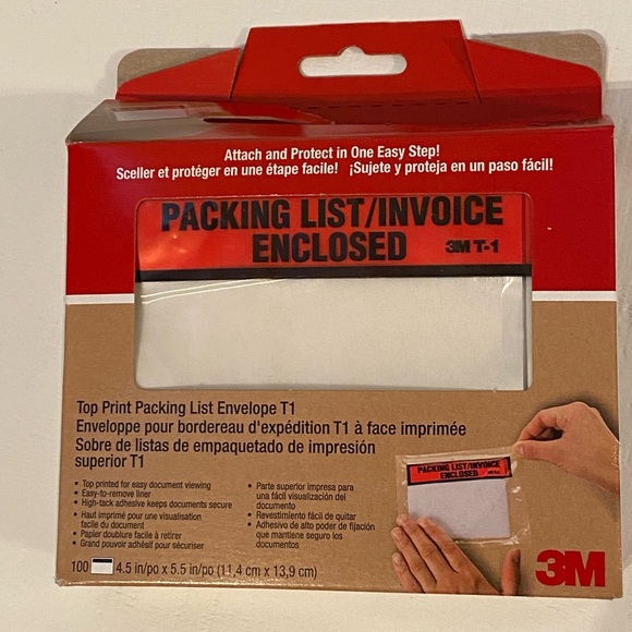 Box of 100 plastic packing list envelopes new in box - Picture 1 of 4